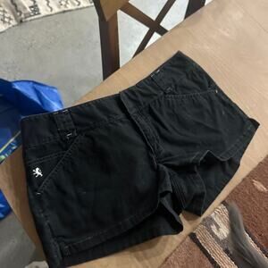 Express Women’s 8 Shorts Black Mini Low Rise Y2K Distressed Shorts